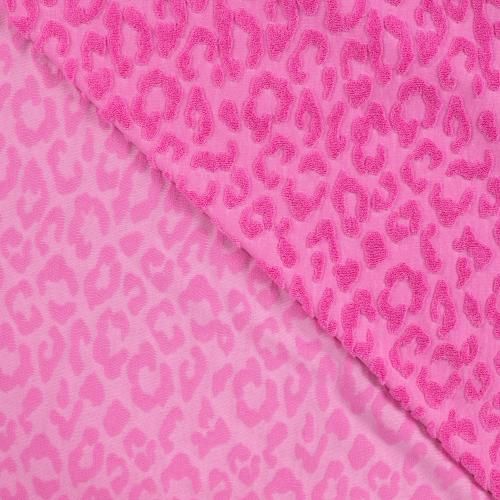 Jersey Jaquard "Leo" pink mit Frottee Leo Muster